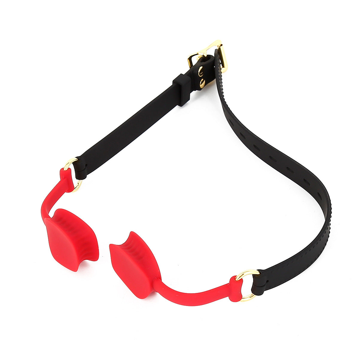 Red Wholesale Soft Ball Gag with Silicone Lips Mouth Plug Side View