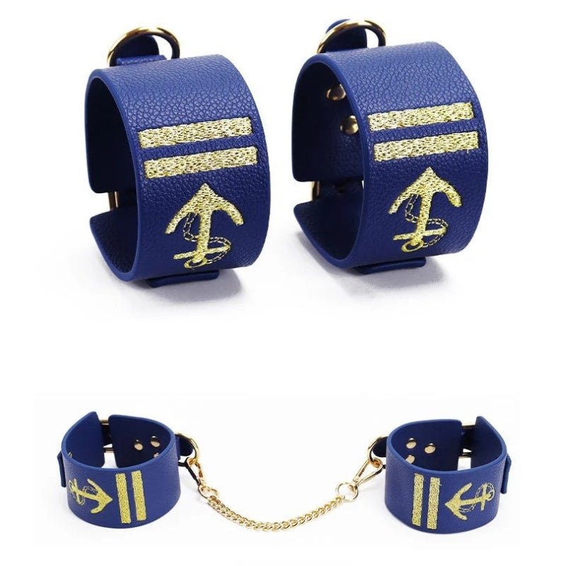 Wholesale Dominatrix Starter Kit with Navy Embroidery cuff details